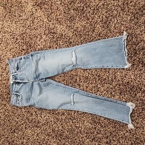 Hidden crop flare jean 26